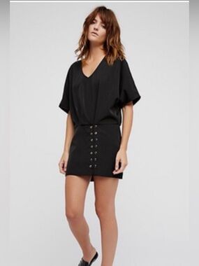 Free People Black Harper Mini dress